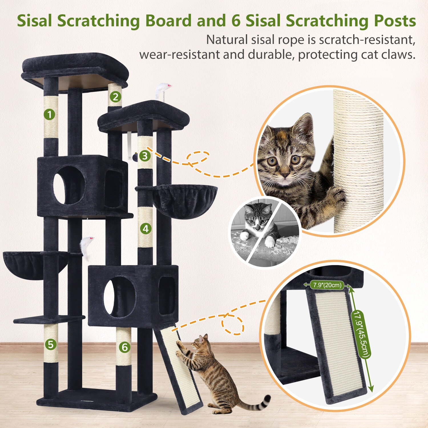 globlazer-s72e-arbre-chat-72-pouces-gris-fonc image 6