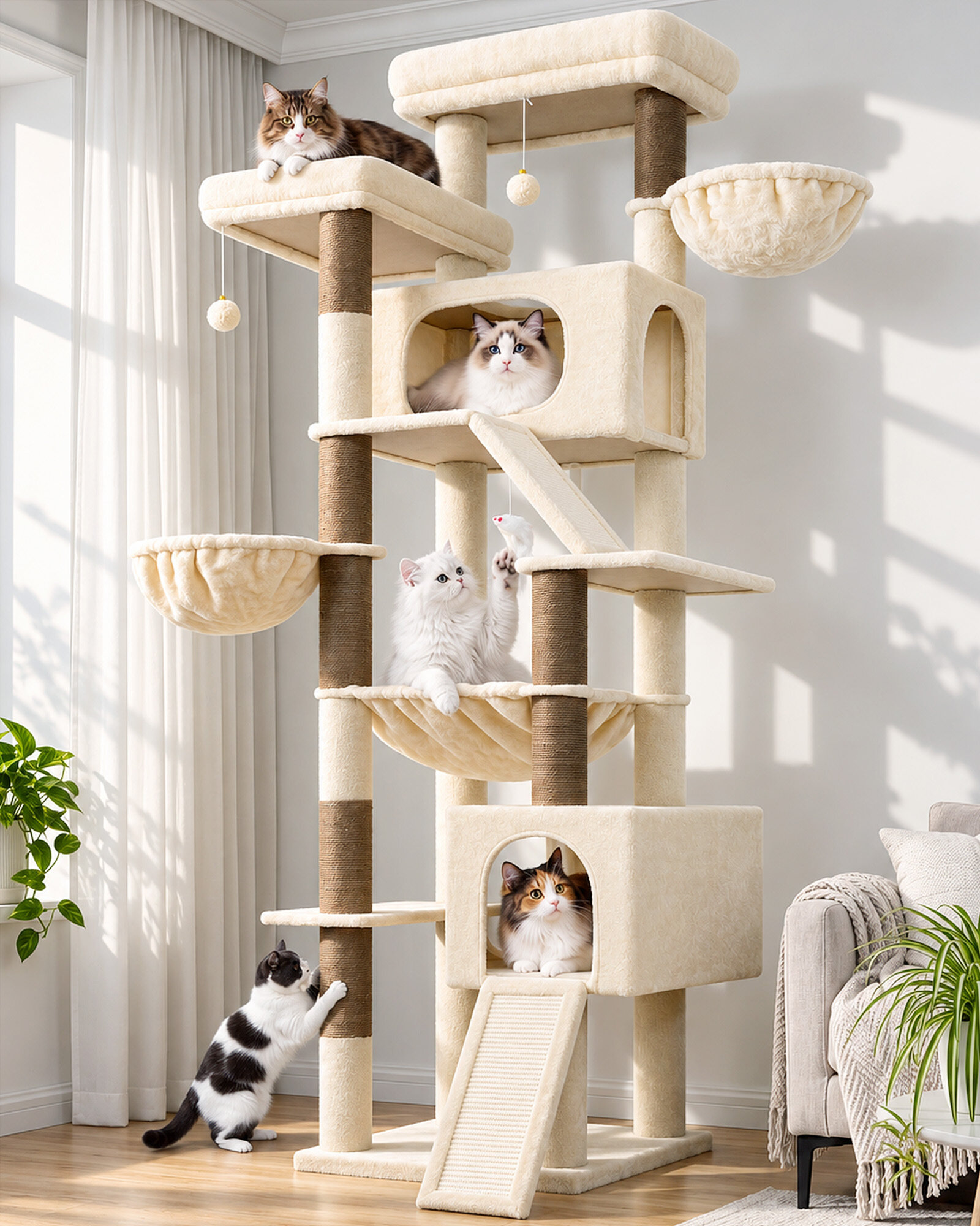 globlazer-f-series-f82d-arbre-chat-beige-82-pouces image 1