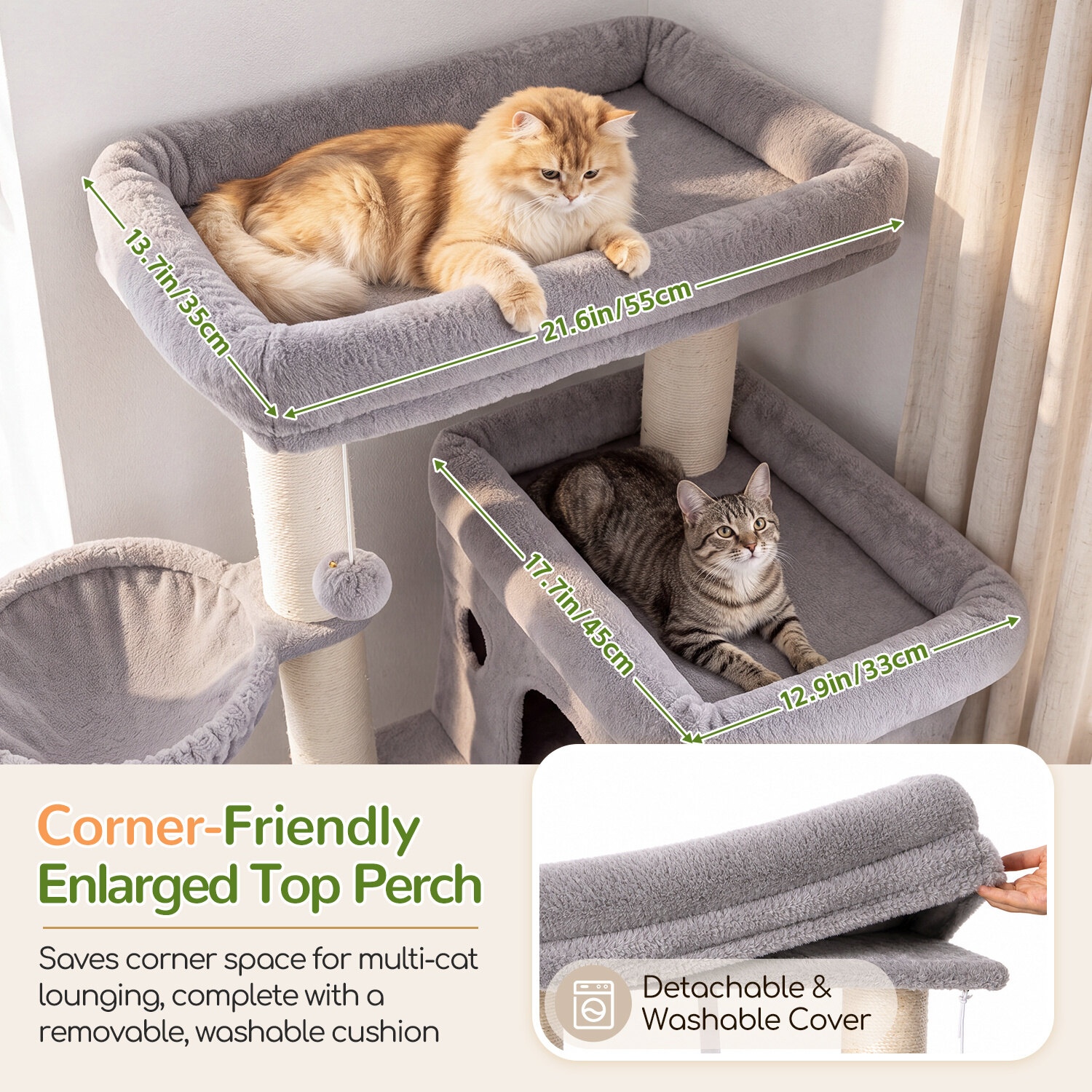 globlazer-s-series-s65g-arbre-chat-gris-clair-165-cm image 3