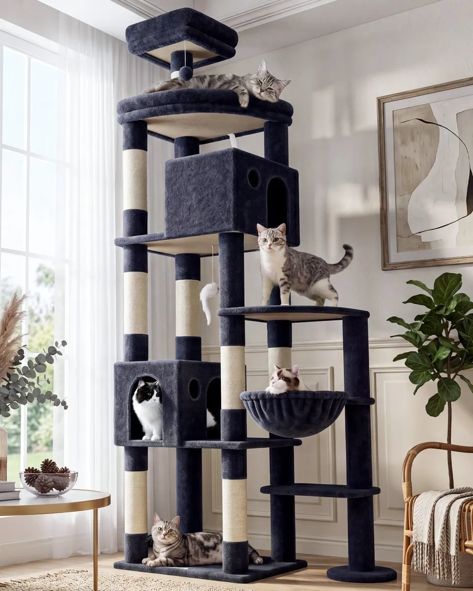 globlazer-f83-arbre-chat-gris-fonc-211-cm image 1