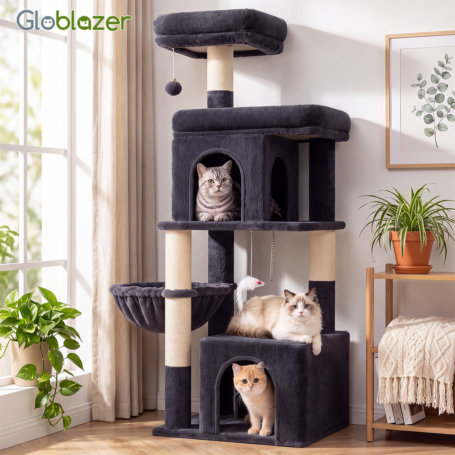 globlazer-f-series-f54-arbre-chat-gris-fonc-avec-niches image 8
