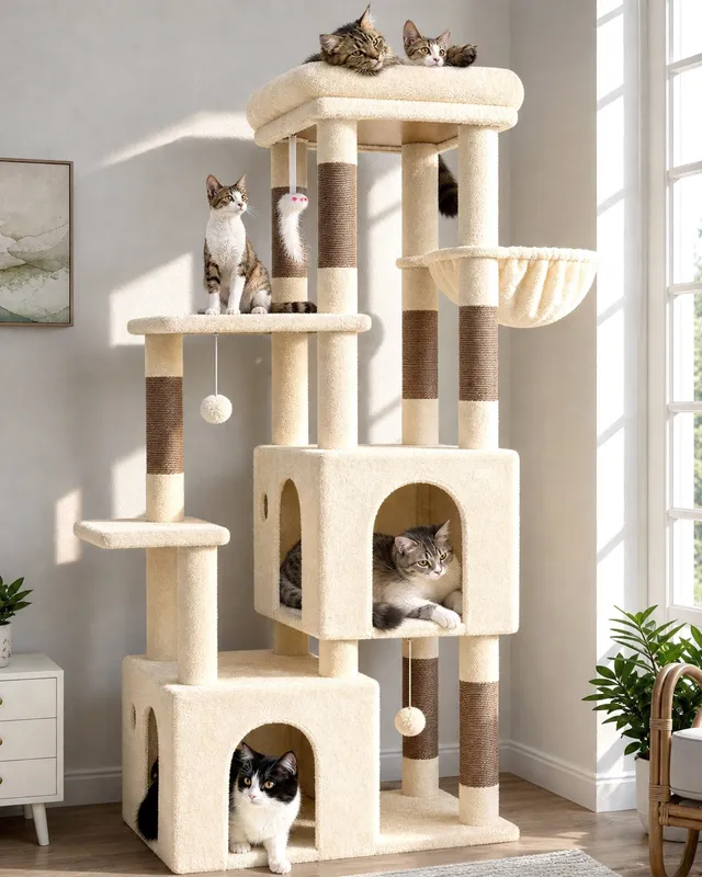 globlazer-f61-arbre-chat-beige-61-pouces-robuste image 1