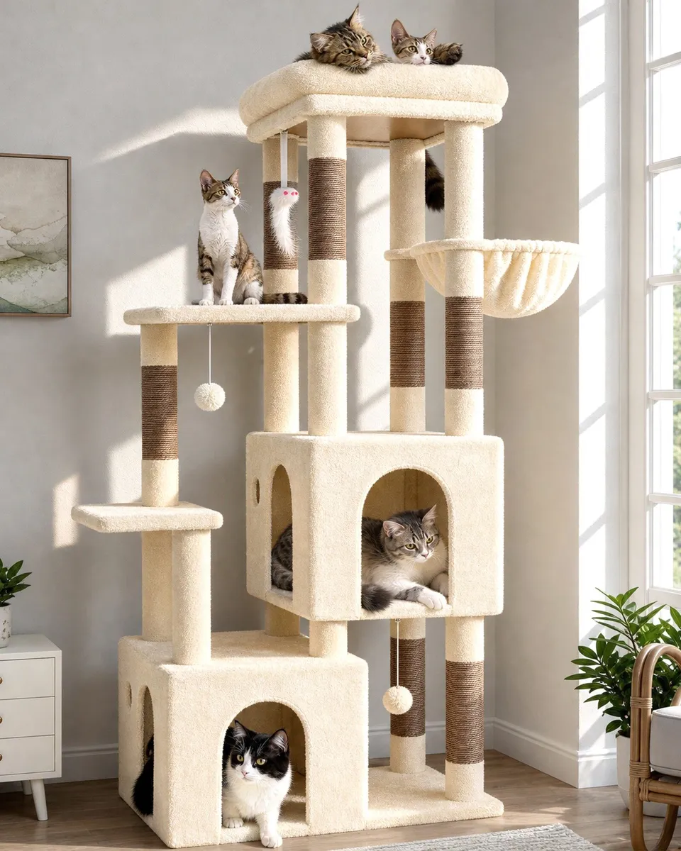 globlazer-f61-arbre-chat-beige-61-pouces-robuste image 1
