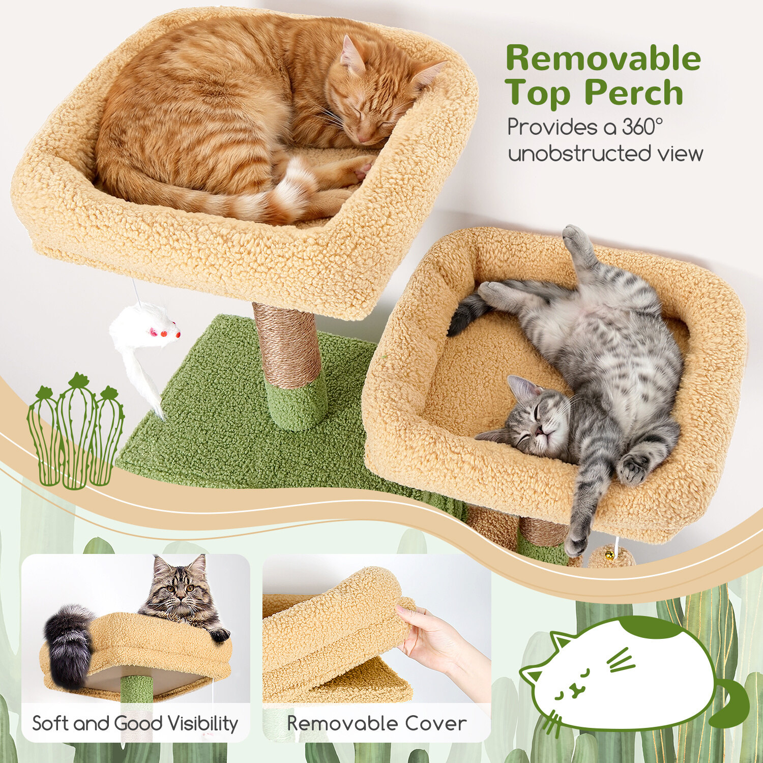 globlazer-f71-f-series-tour-chat-vert-cactus-71-pouces image 3