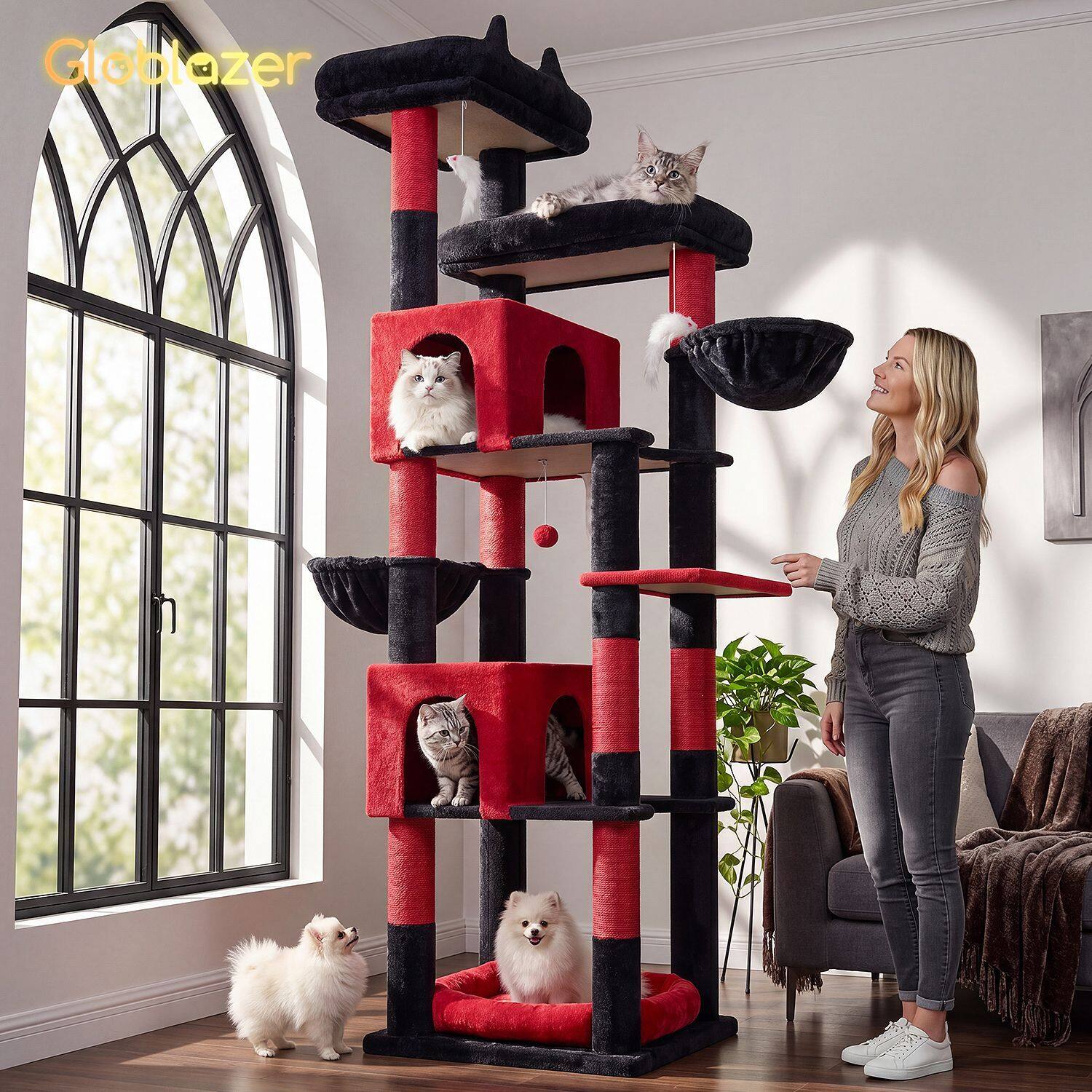 globlazer-s-series-s81c-arbre-chat-rouge-noir-81-pouces image 8