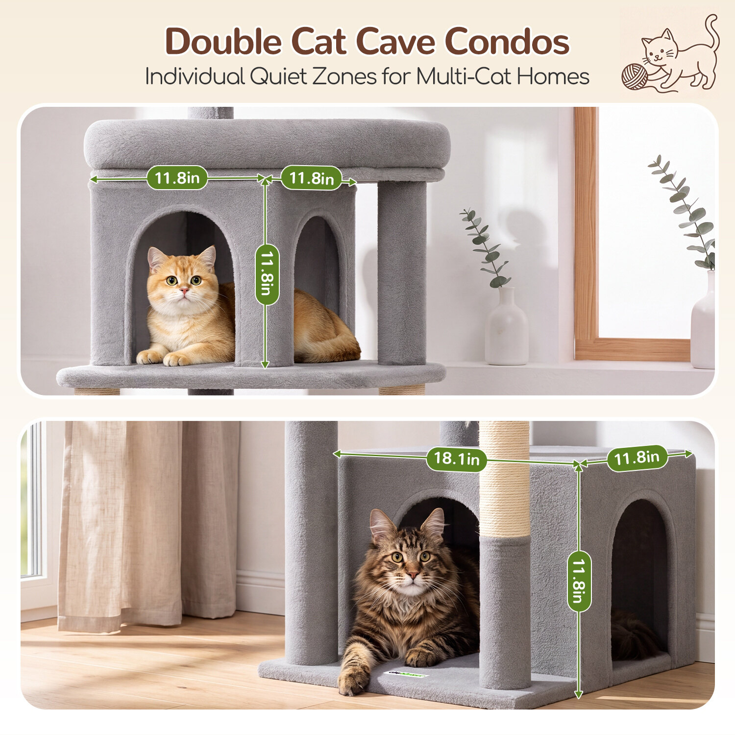 globlazer-f54-arbre-chat-gris-clair-2-niches image 4
