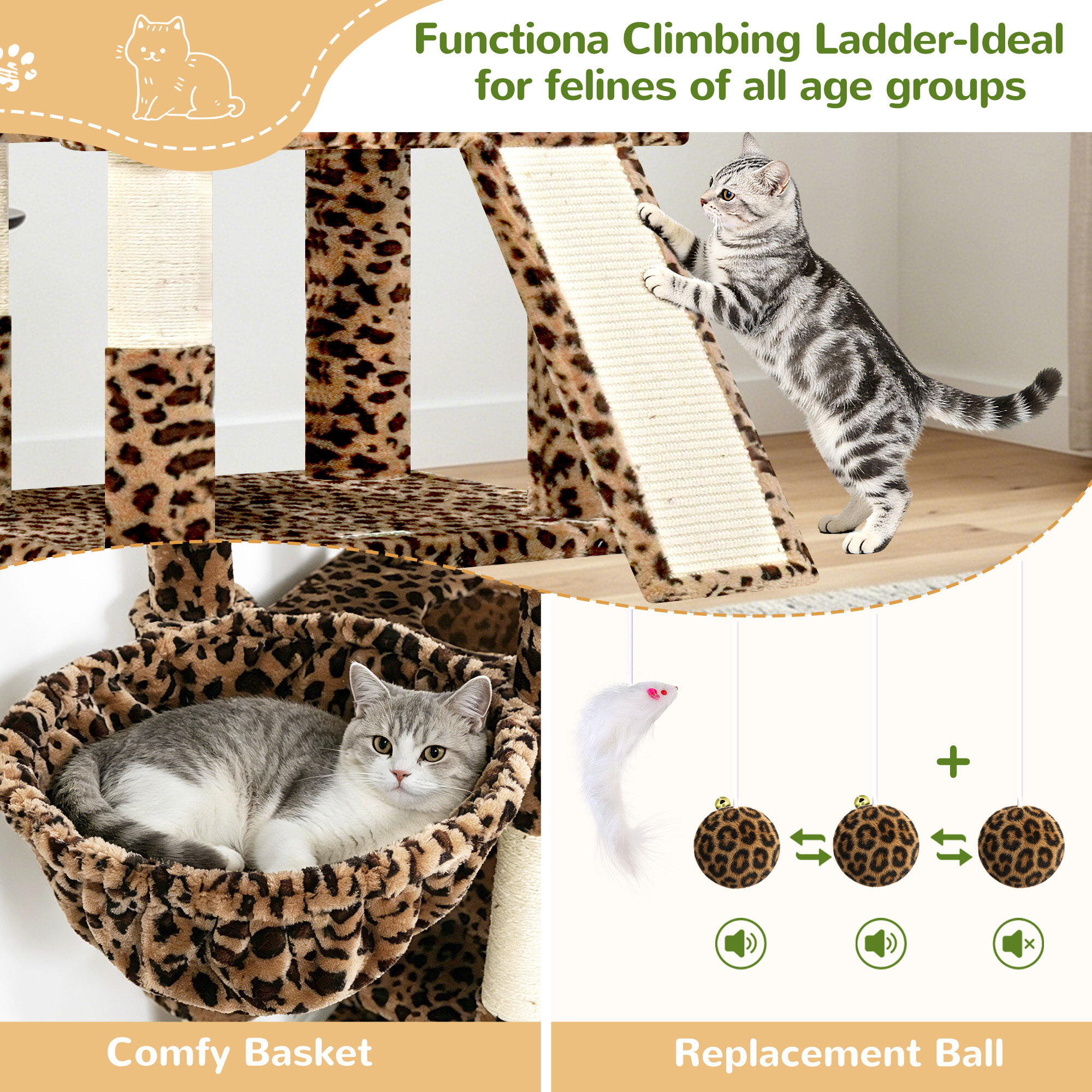 globlazer-f-series-f83d-arbre-chat-l-opard-83-pouces-xxl image 5