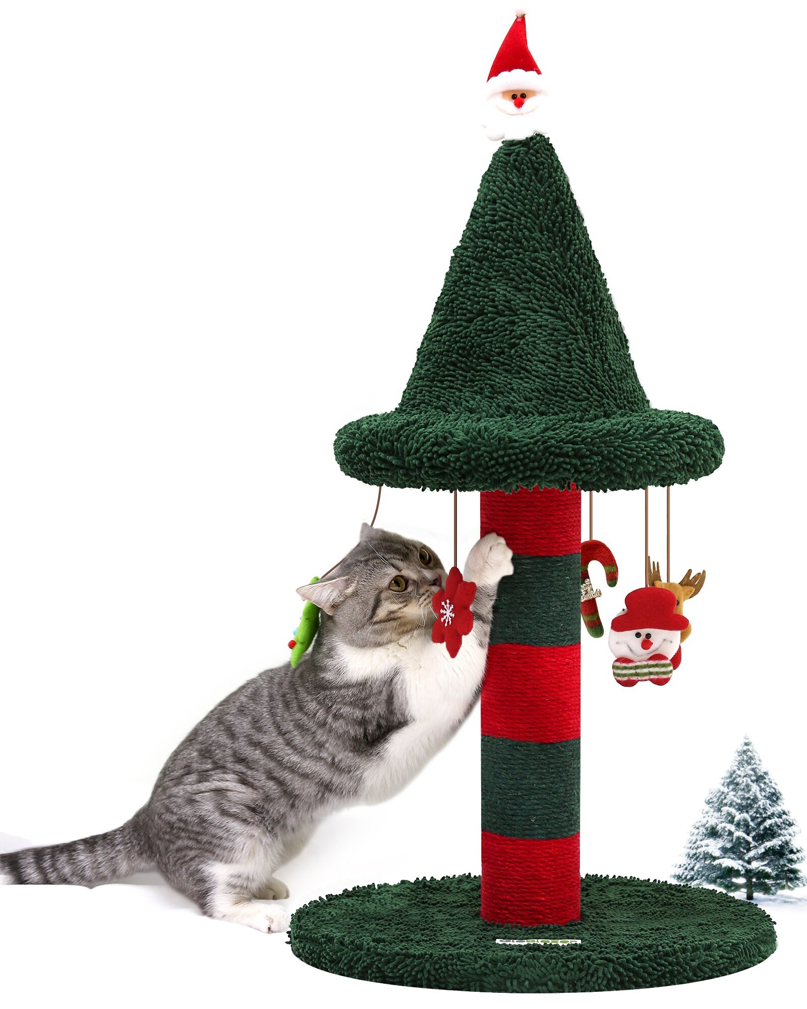 globlazer-xmas31-griffoir-chat-rouge-vert-31-pouces-no-l image 2