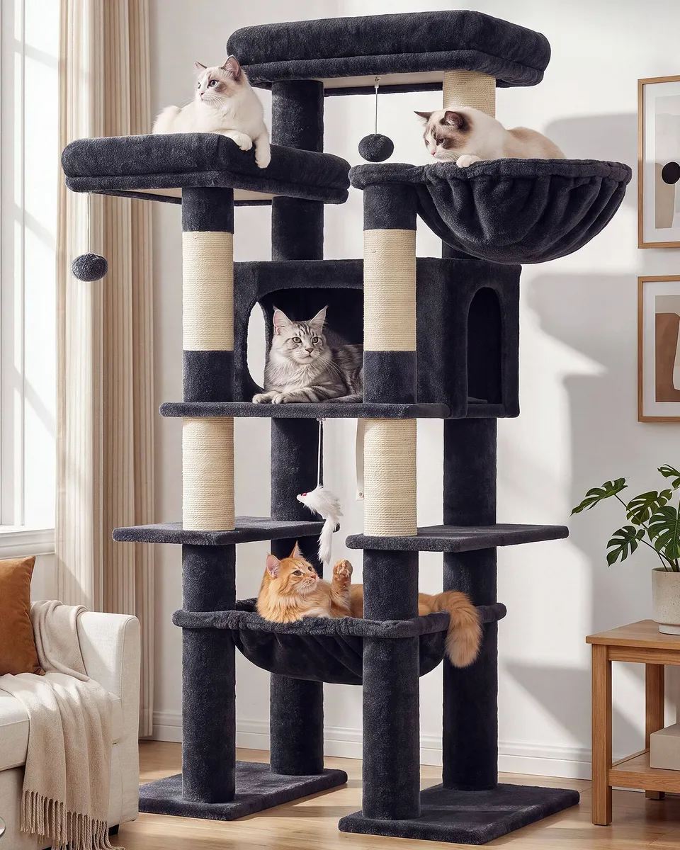 globlazer-f-series-f61b-arbre-chat-gris-fonc-61-pouces-xl image 1