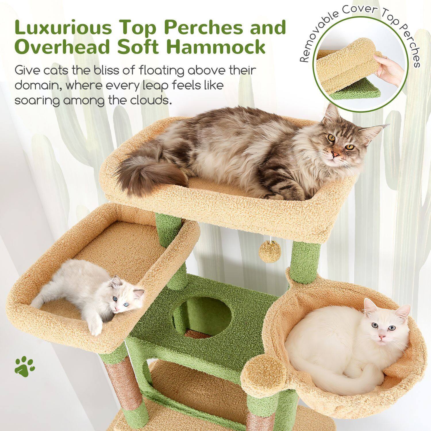 globlazer-f-series-f83b-arbre-chat-vert-cactus-83-pouces image 4
