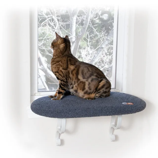 k-h-kitty-sill-thermo-kitty-perchoir-fen-tre-chat-chauffant-gris image 1