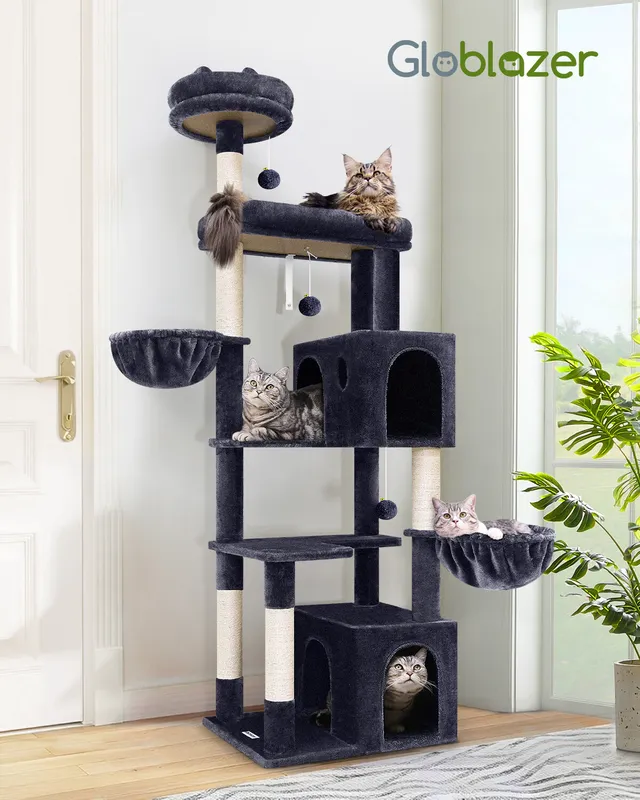 globlazer-f-series-f73-arbre-chat-grand-chat-gris-fonc-73-pouces image 1