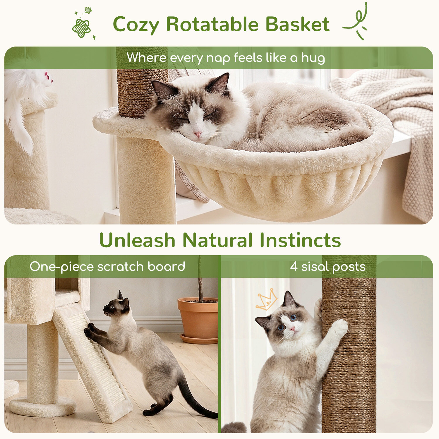 globlazer-s-series-s51-arbre-chat-beige-51-pouces-compact image 6