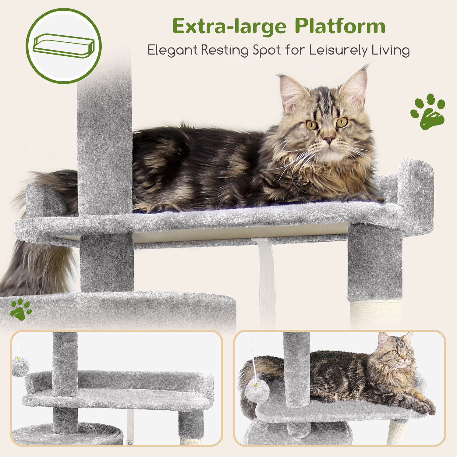 globlazer-c72-arbre-chat-gris-clair-183-cm image 5