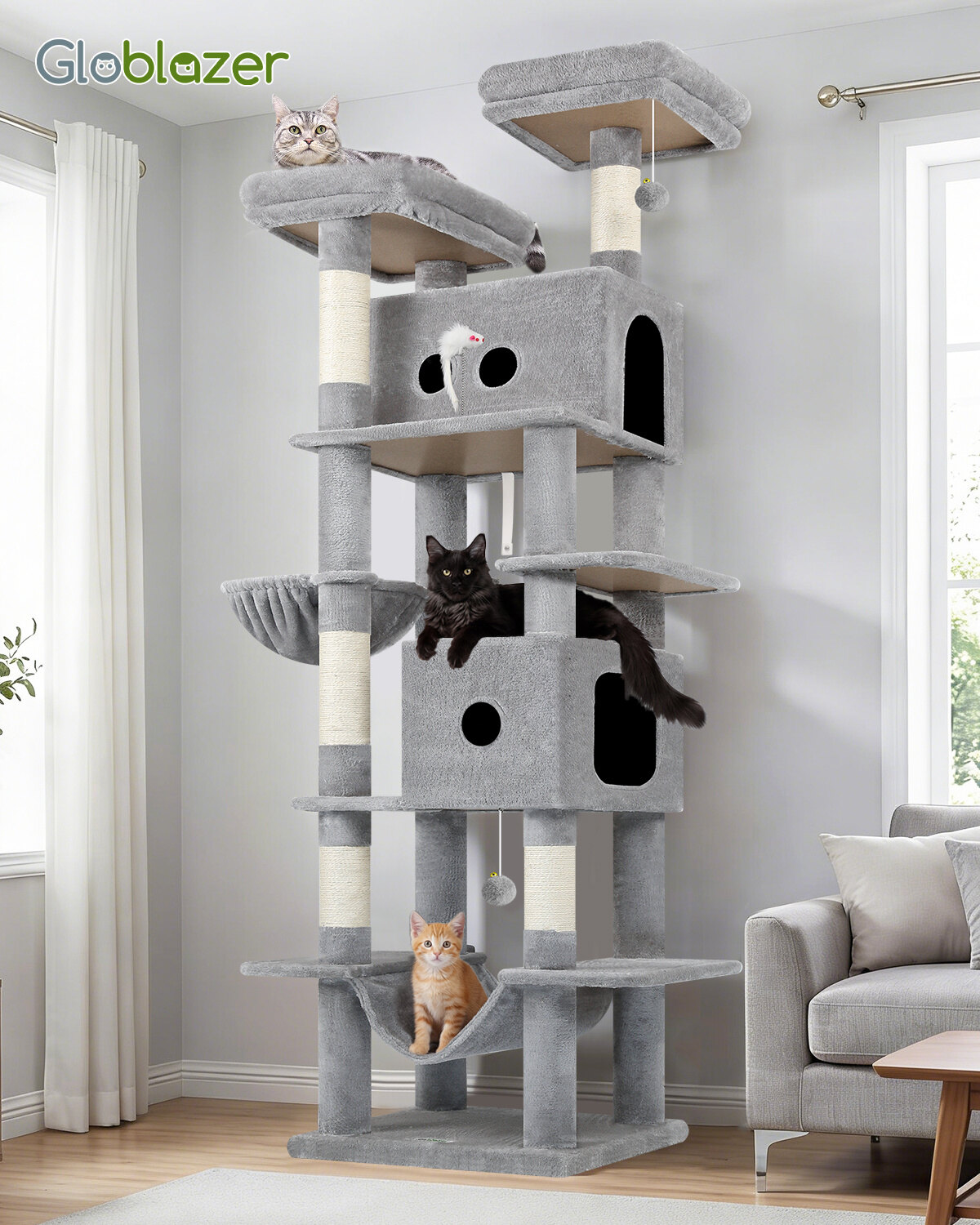 globlazer-s80b-arbre-chat-gris-clair-80-pouces-grands-chats image 8