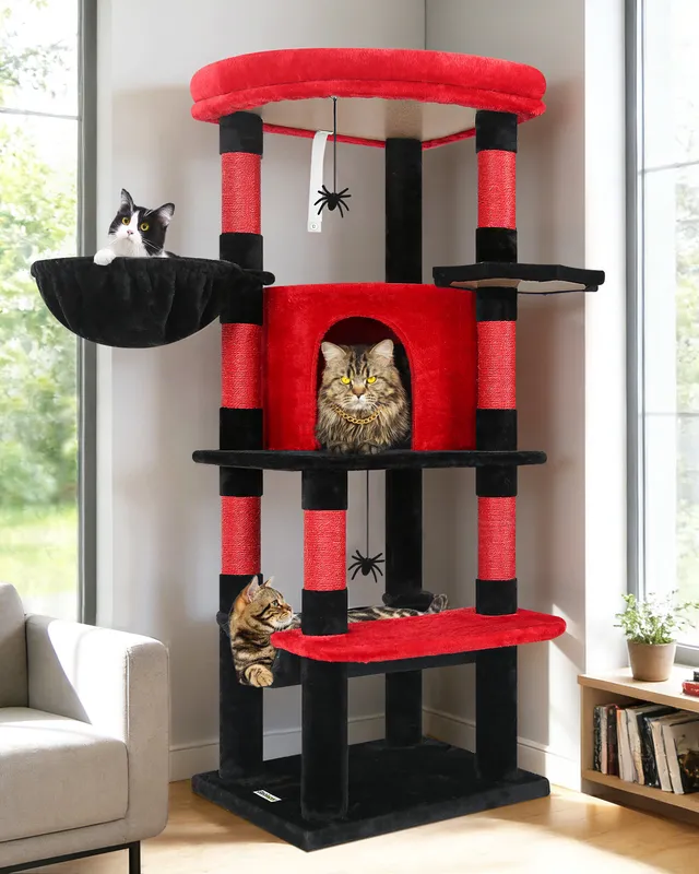 globlazer-c-series-c51-arbre-chat-noir-rouge-51-pouces-gothique image 1