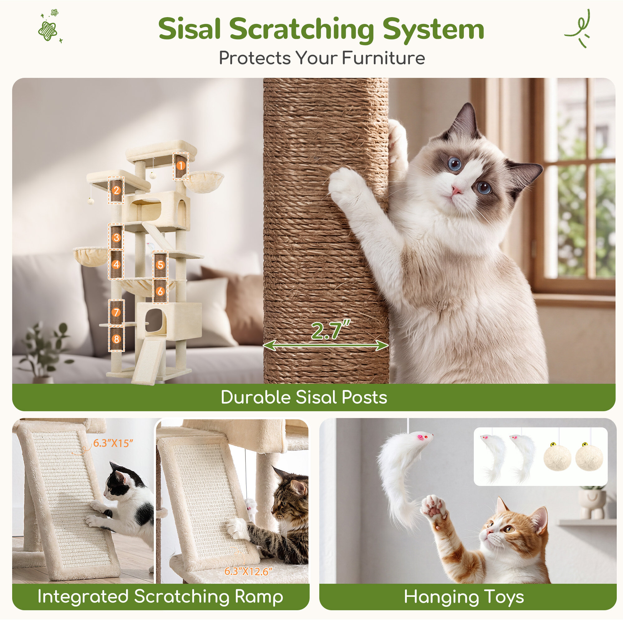 globlazer-f-series-f82d-arbre-chat-beige-82-pouces image 6
