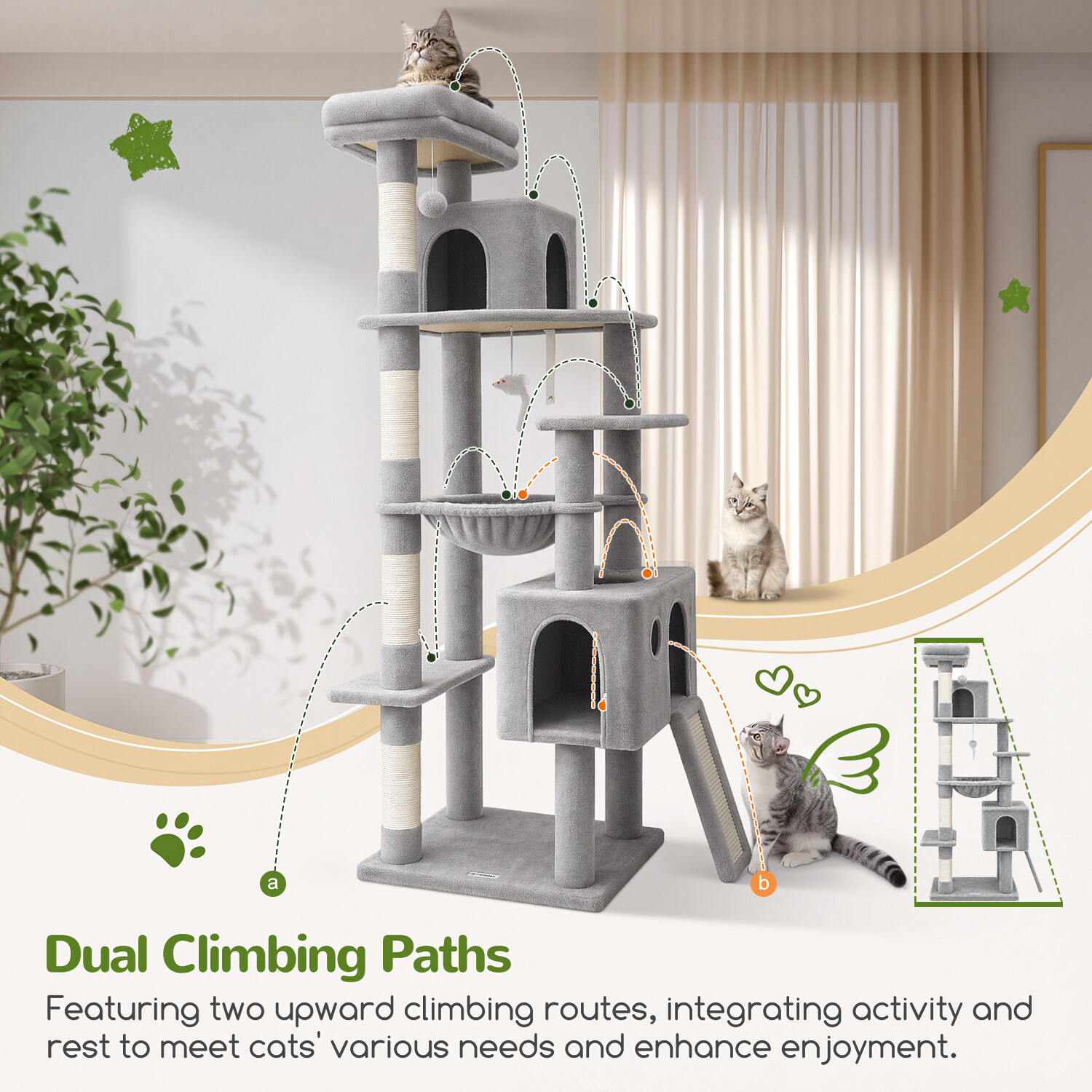 globlazer-f-series-f70-pro-arbre-chat-gris-clair-178-cm-robuste image 5