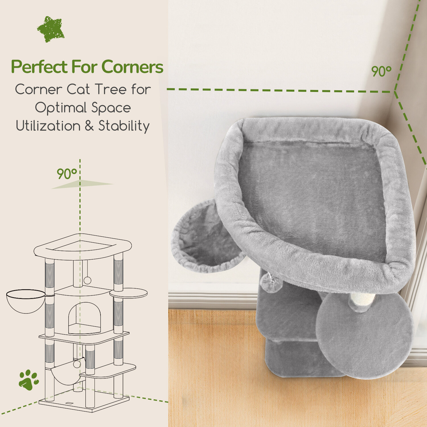 globlazer-c51-arbre-chat-angle-130-cm-gris-clair image 3