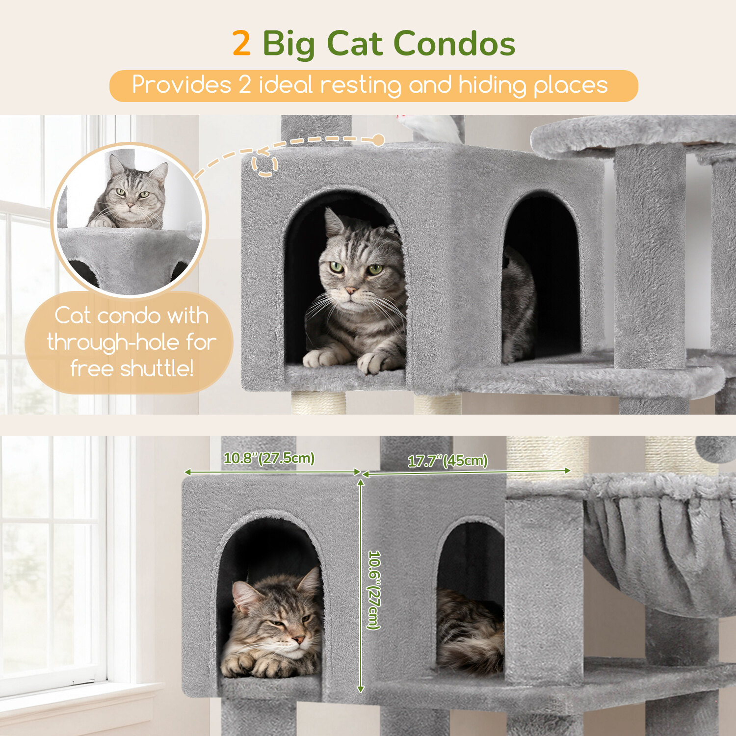 globlazer-s-series-s82-arbre-chat-gris-clair-82-pouces-robuste image 4