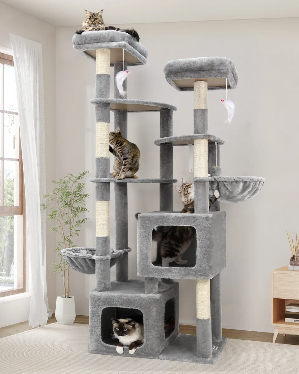 globlazer-s-series-s74e-arbre-chat-gris-clair-74-pouces image 1