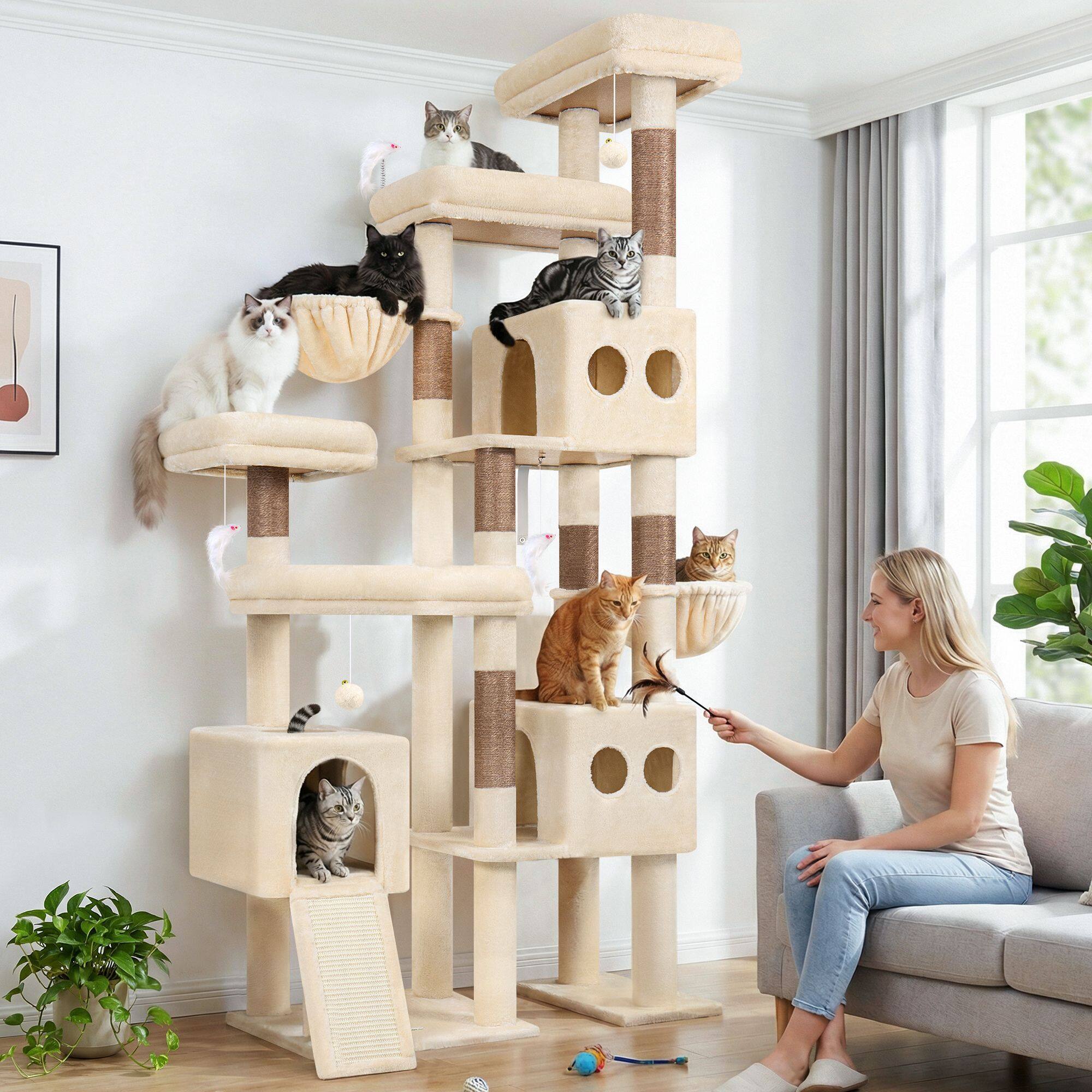 globlazer-s-series-s82d-arbre-chat-beige-82-pouces-robuste image 1