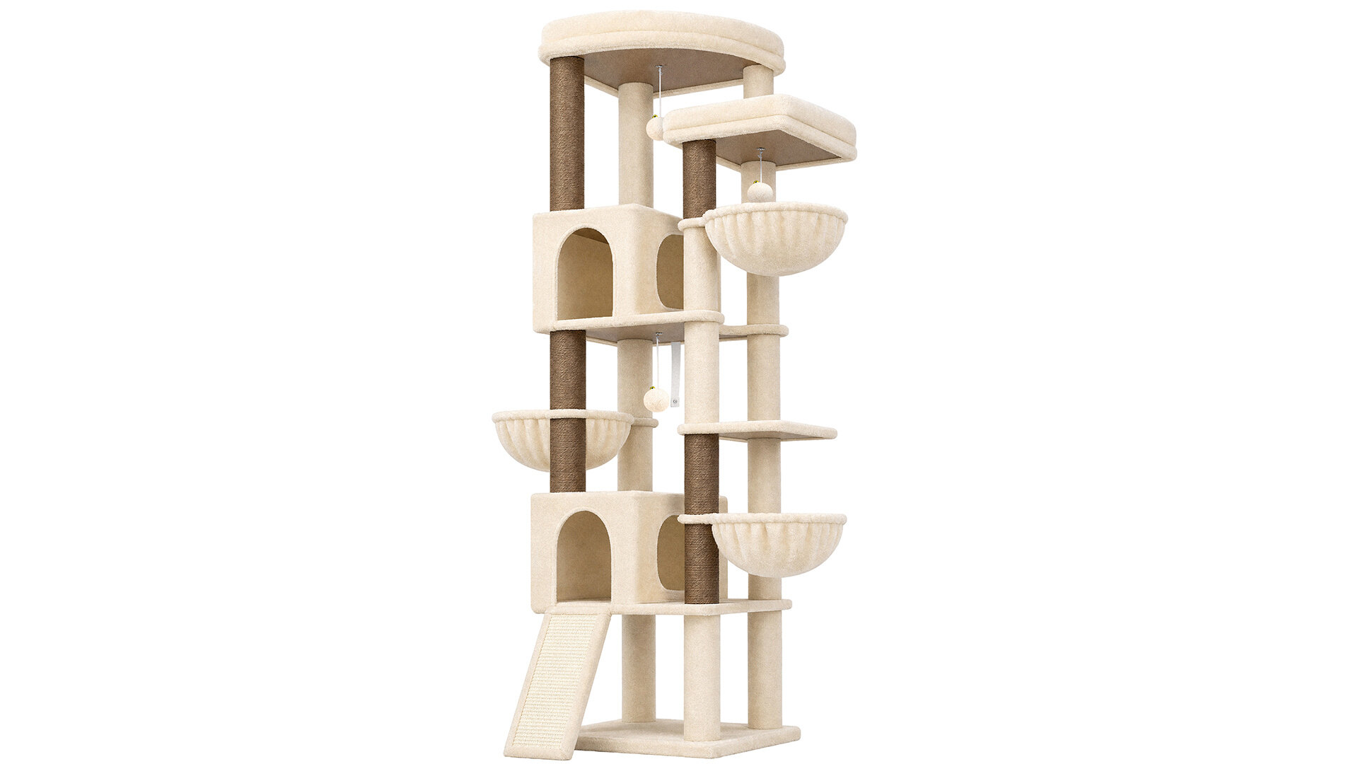 globlazer-f77-arbre-chat-beige-196-cm-multi-niveaux image 2
