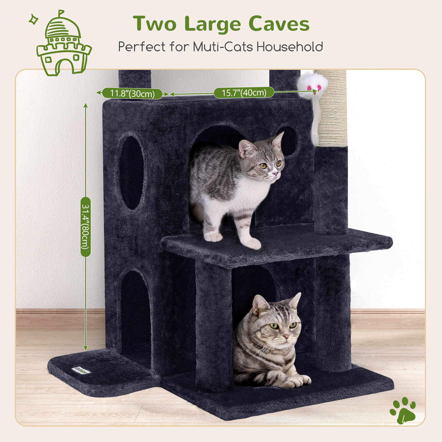globlazer-f-series-fc50-arbre-chat-gris-fonc-127-cm image 4