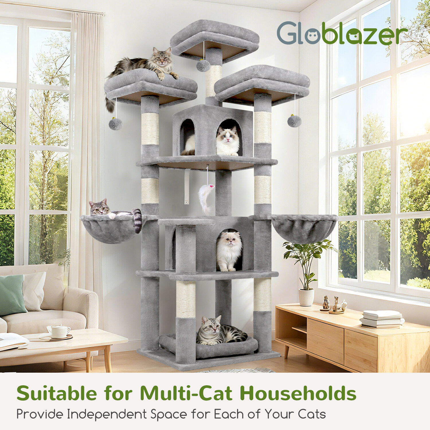 globlazer-f68b-arbre-chat-173-cm-gris-clair image 8