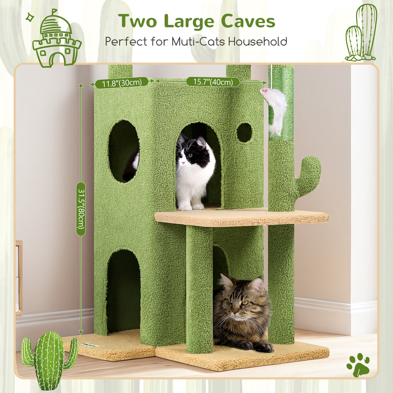 globlazer-f-series-fc50-arbre-chat-grand-chat-vert-127-cm image 5