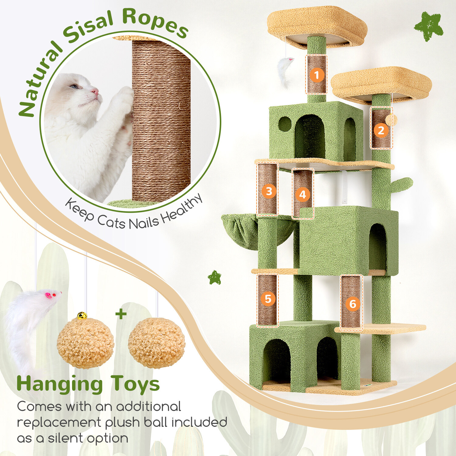 globlazer-f71-f-series-tour-chat-vert-cactus-71-pouces image 6