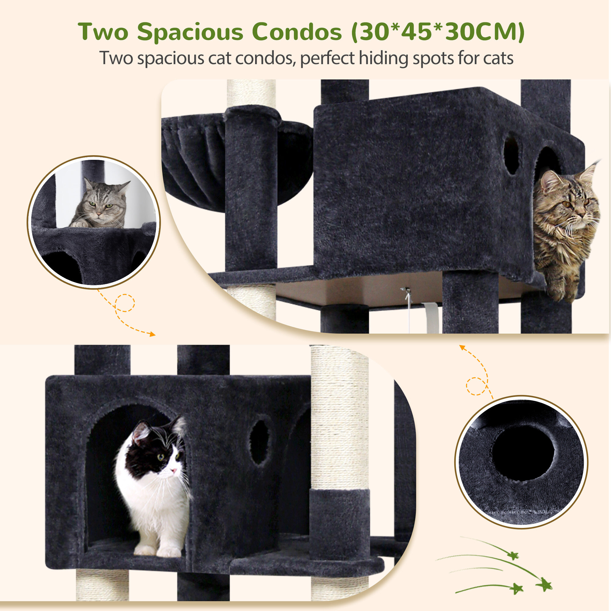 globlazer-s-series-s83-arbre-chat-gris-fonc-211-cm image 6