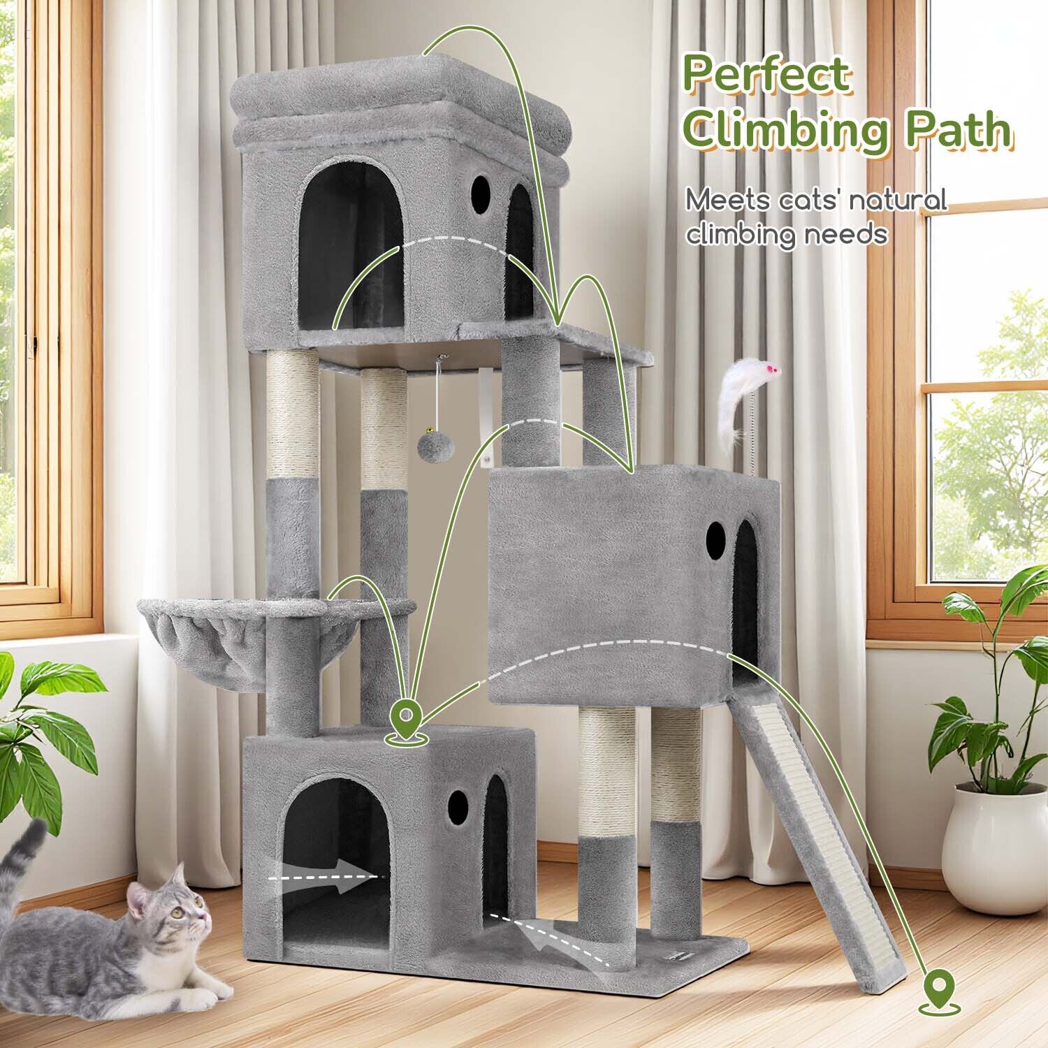 globlazer-f-series-f52b-arbre-chat-gris-clair-52-pouces-niche image 6