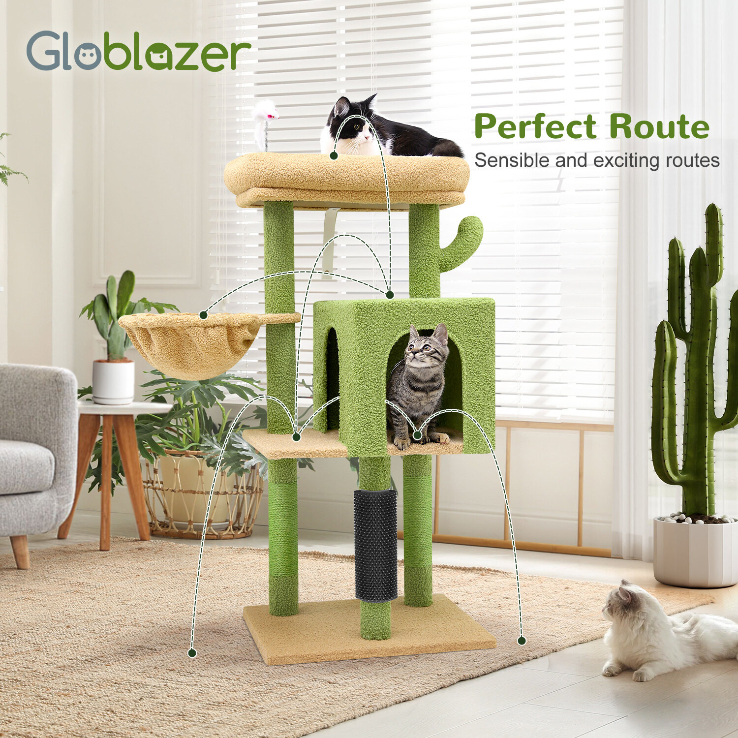 globlazer-f46b-arbre-chat-vert-117-cm-chaton image 3