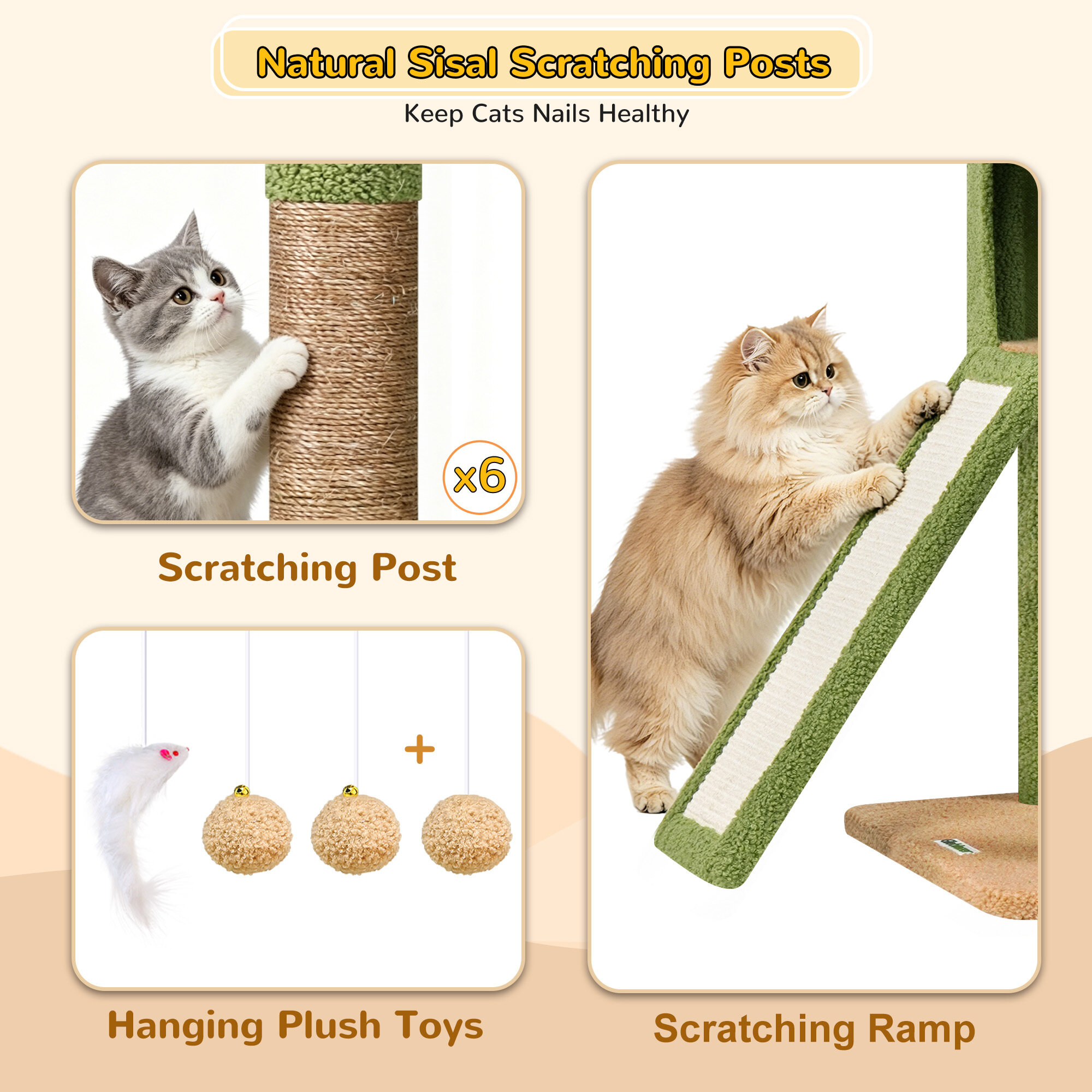 globlazer-s78-arbre-chat-78-pouces-vert-cactus image 7