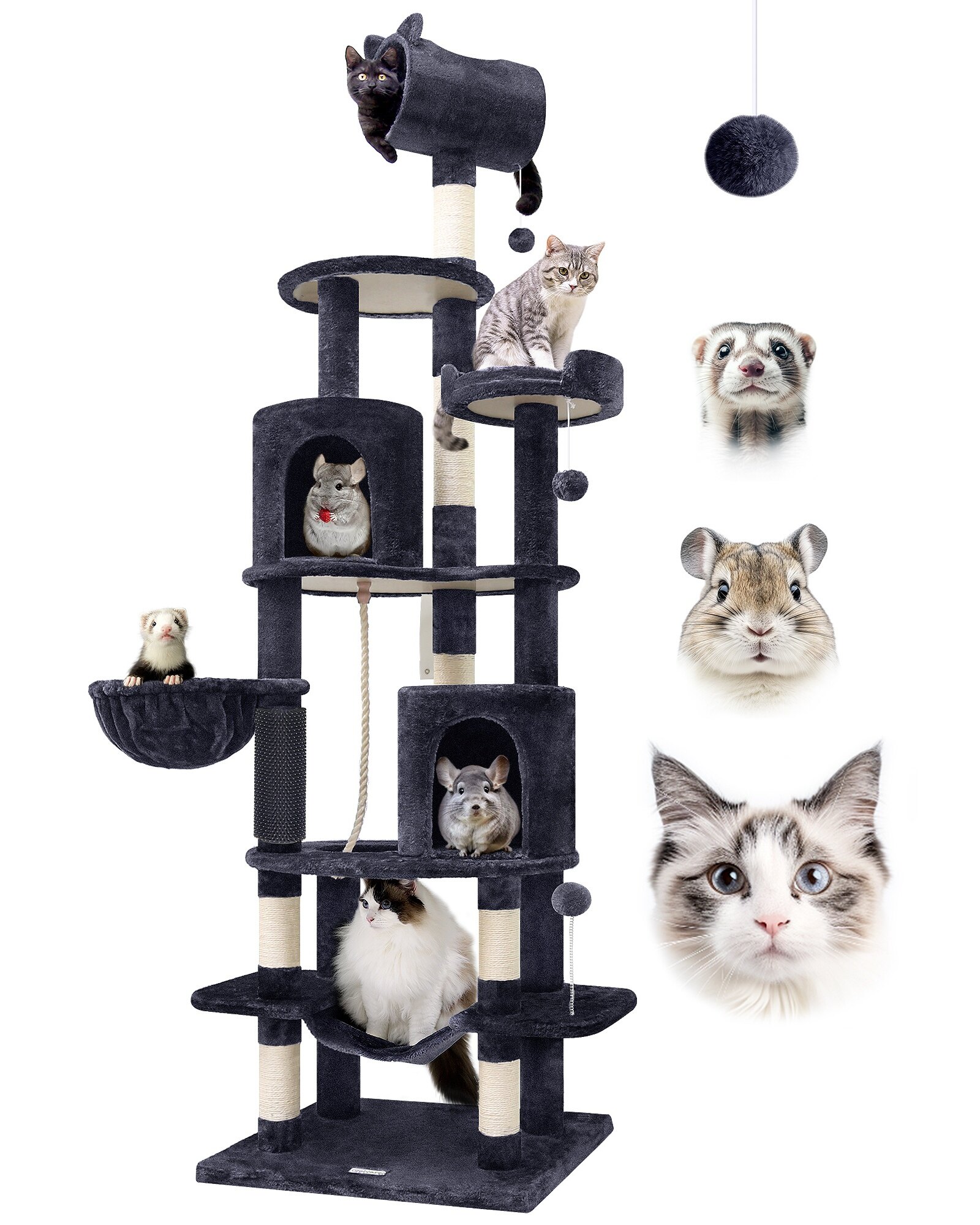 globlazer-c85-arbre-chat-xxl-216-cm-gris-fonc image 2