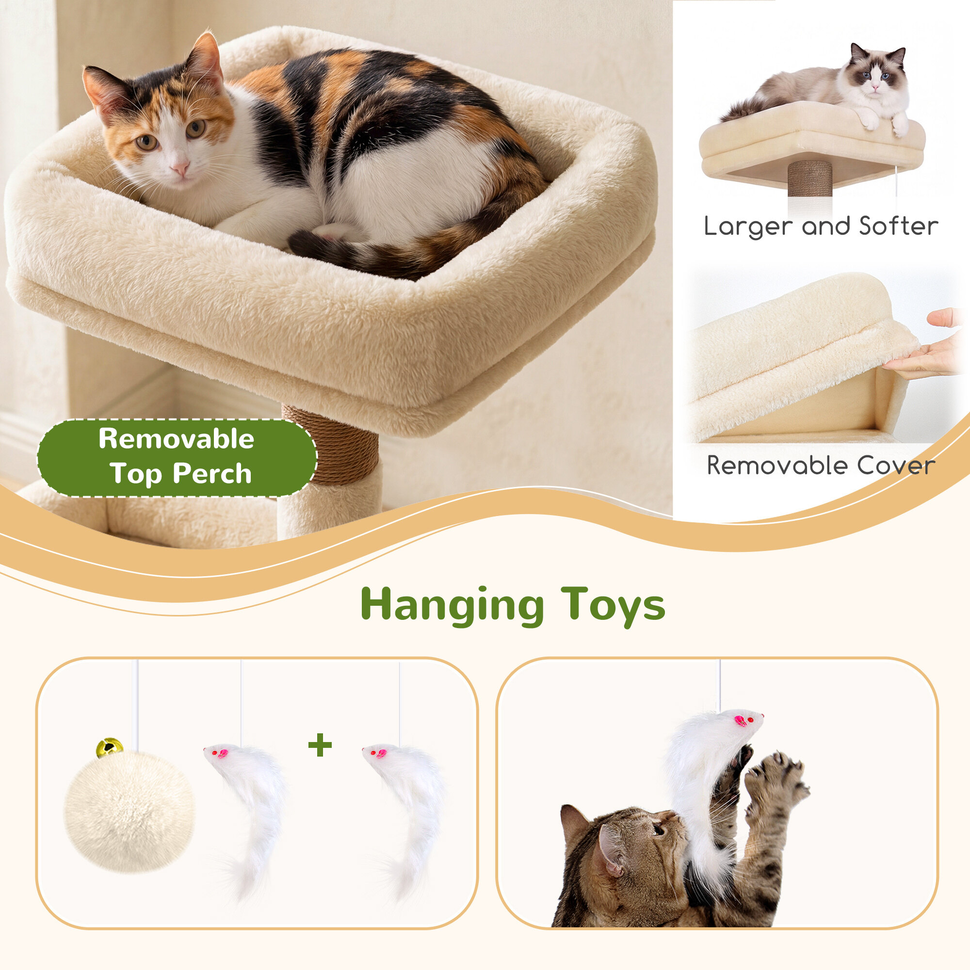 globlazer-f-series-f74-arbre-chat-beige-74-pouces-robuste image 7