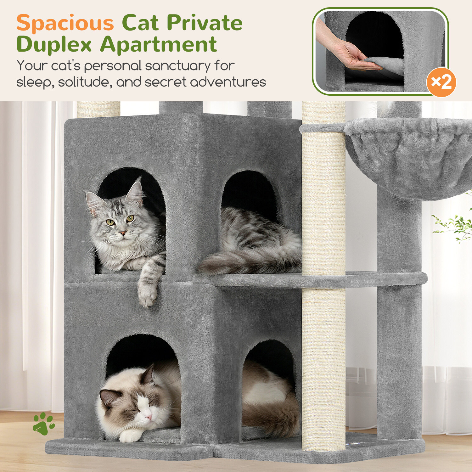 globlazer-s-series-s63-arbre-chat-gris-clair-63-pouces-gros-chat image 4