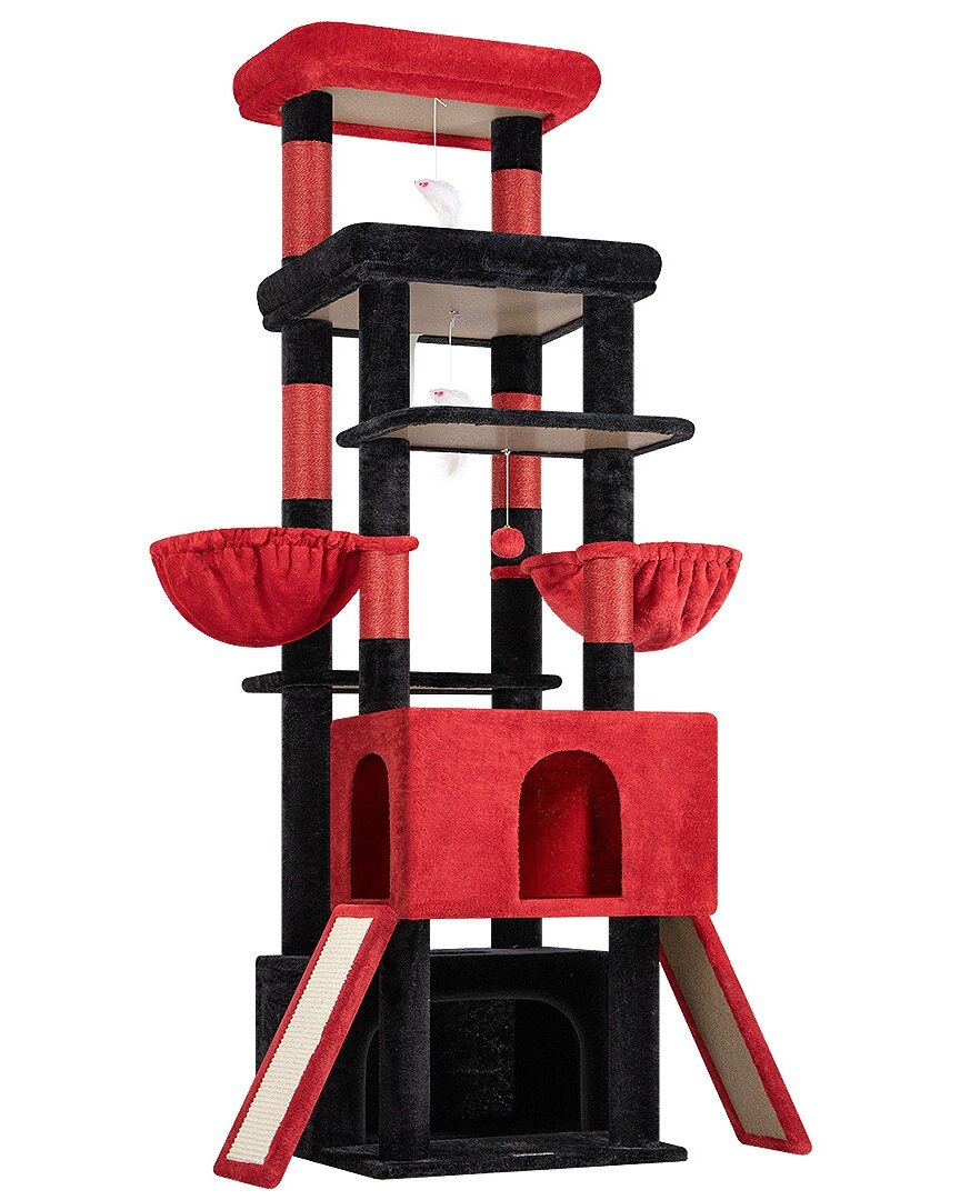 globlazer-z78-arbre-chat-rouge-noir-78-pouces-grand image 2