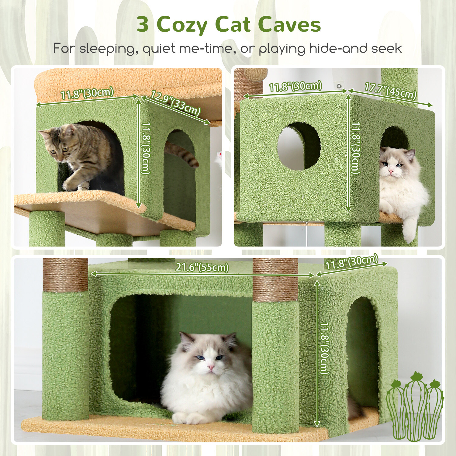 globlazer-f-series-f80f-arbre-chat-vert-cactus-80-pouces-grand image 4