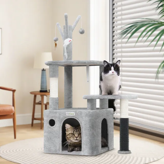 globlazer-f44-arbre-chat-gris-clair-112-cm-compact image 1