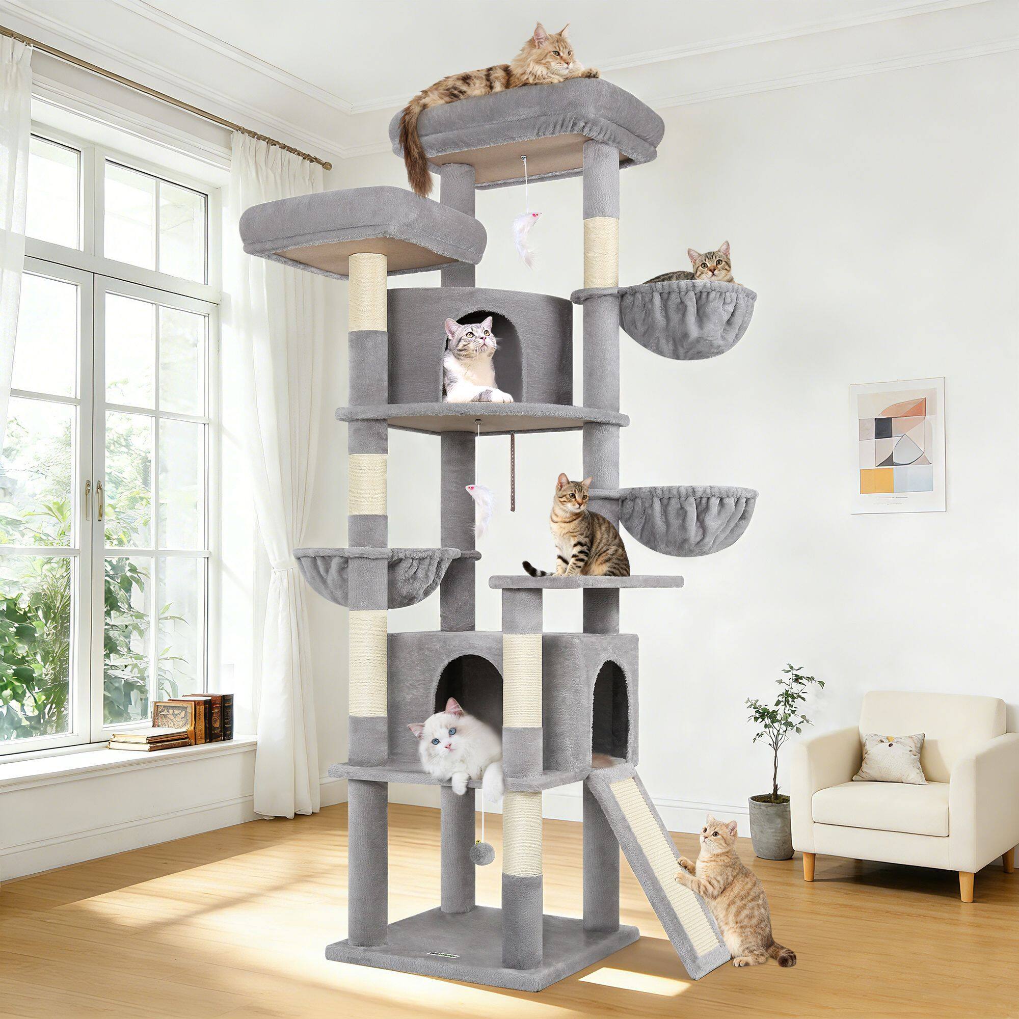 globlazer-f76c-arbre-chat-76-pouces-gris-clair-xxl image 1