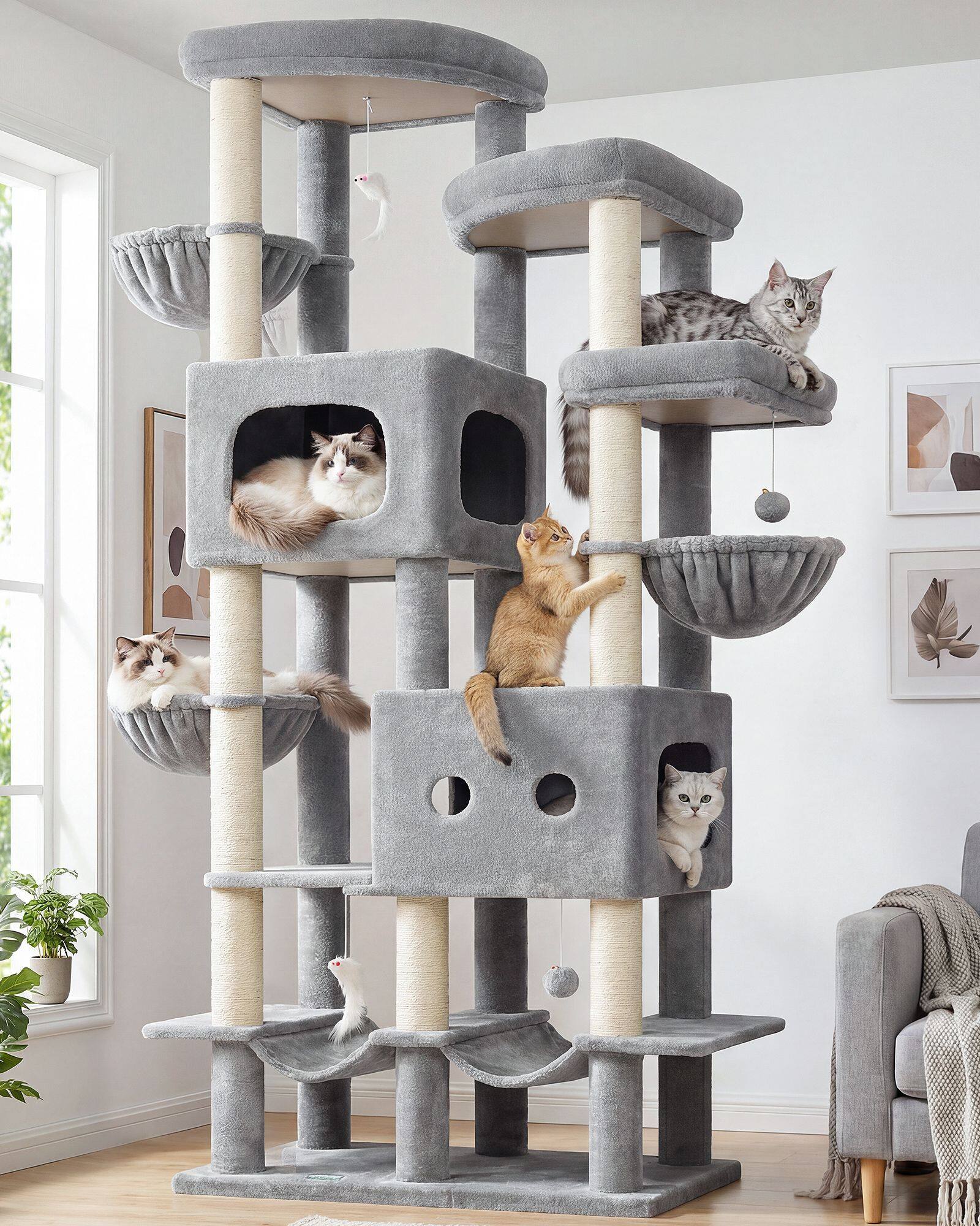 globlazer-s81-arbre-chat-gris-clair-81-pouces-grand-chat image 1