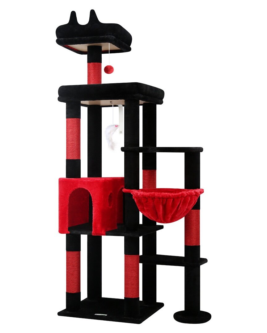 globlazer-f-series-f65b-arbre-chat-rouge-noir-65-pouces-design image 2