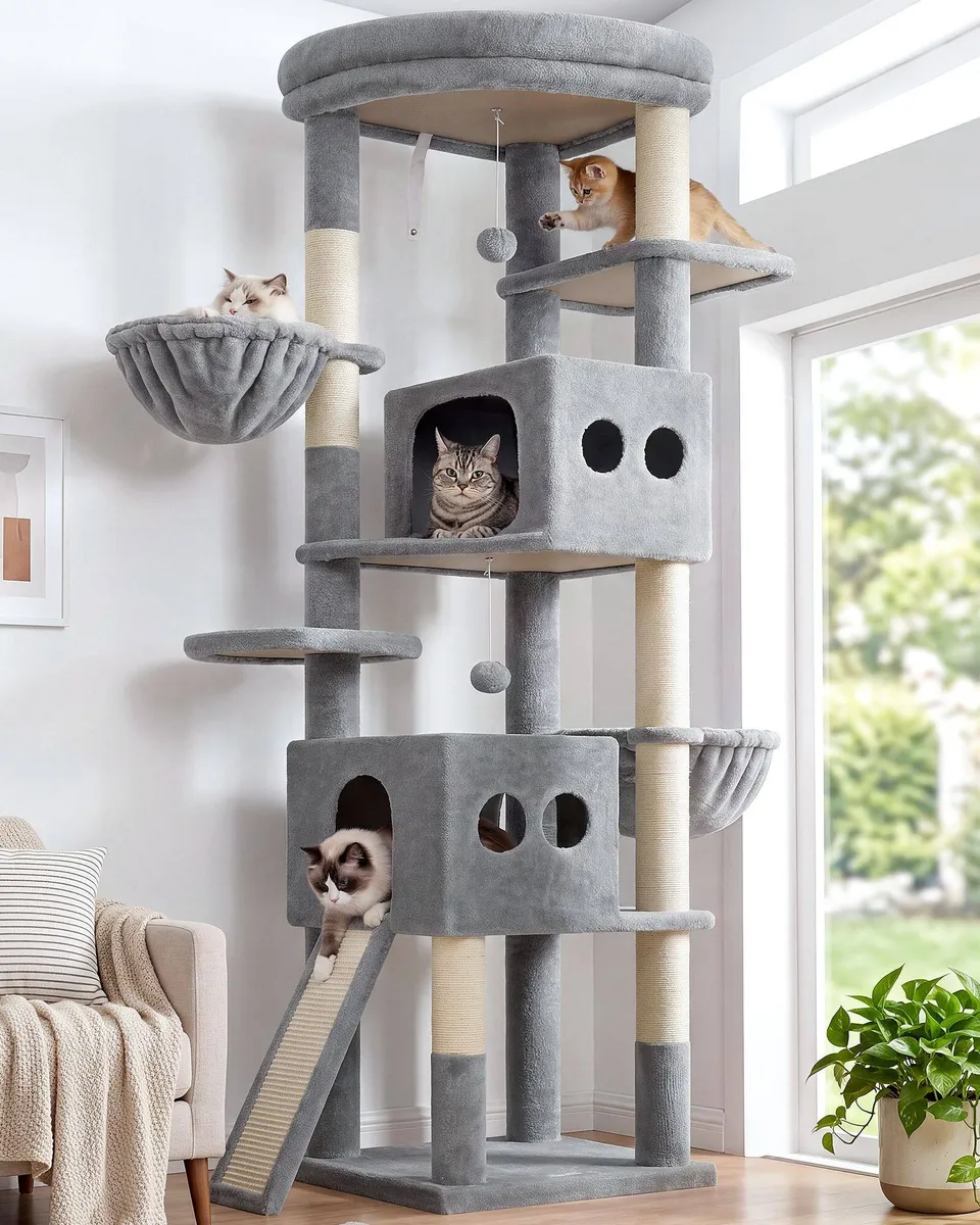 globlazer-s-series-s74g-arbre-chat-gris-clair-188-cm image 1