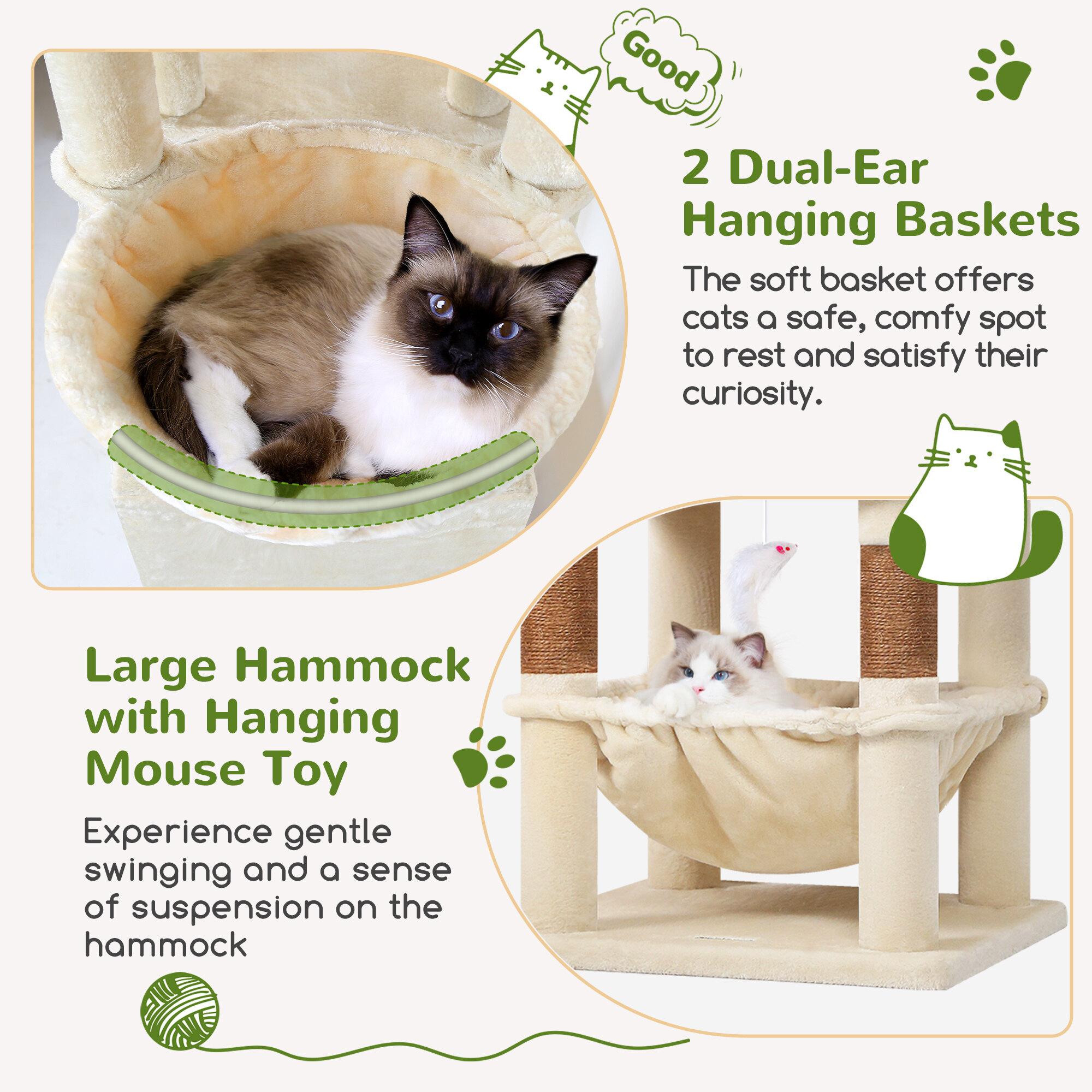globlazer-c68-arbre-chat-beige-68-pouces-grands-chats image 8