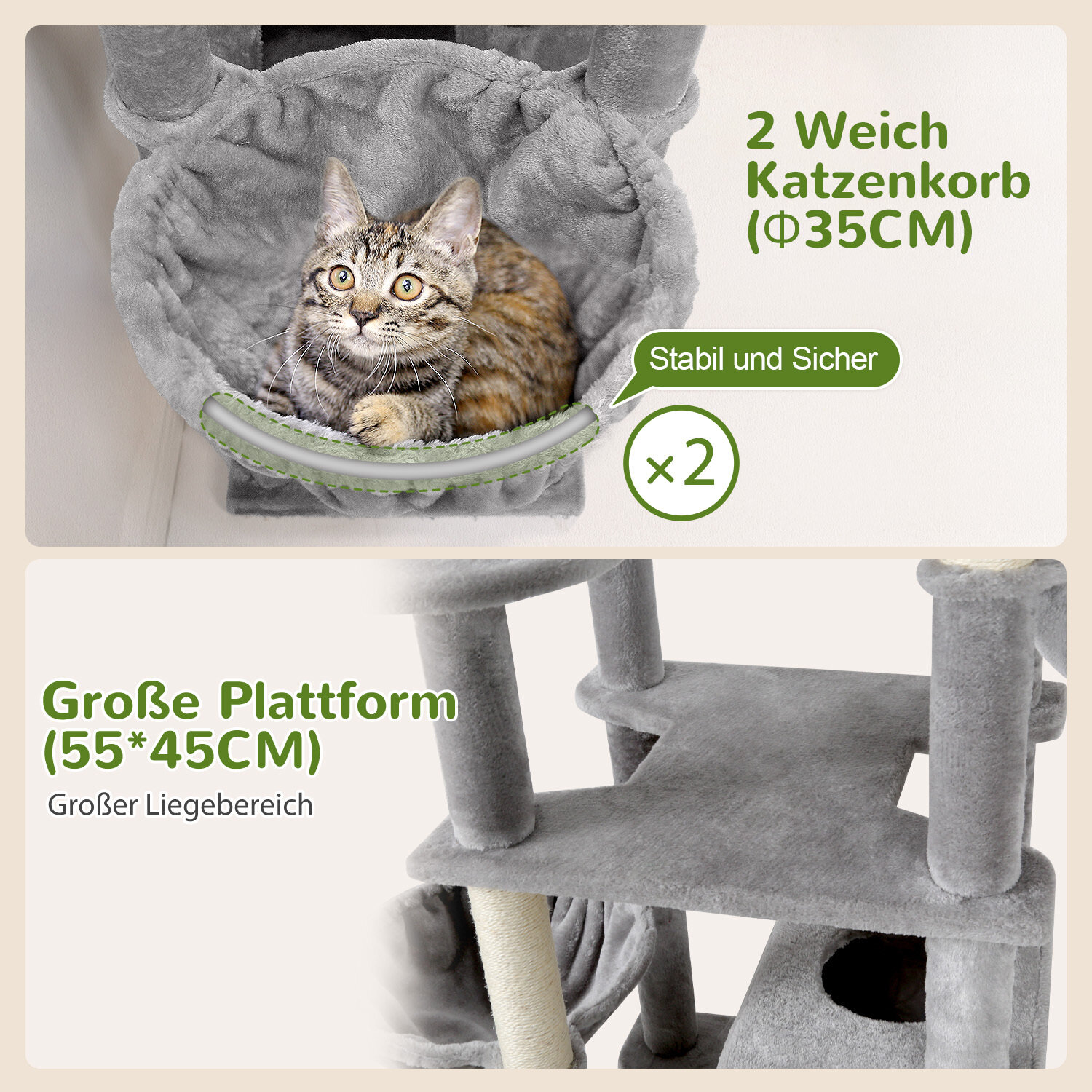 globlazer-f82-arbre-chat-xxl-gris-clair-208-cm image 5
