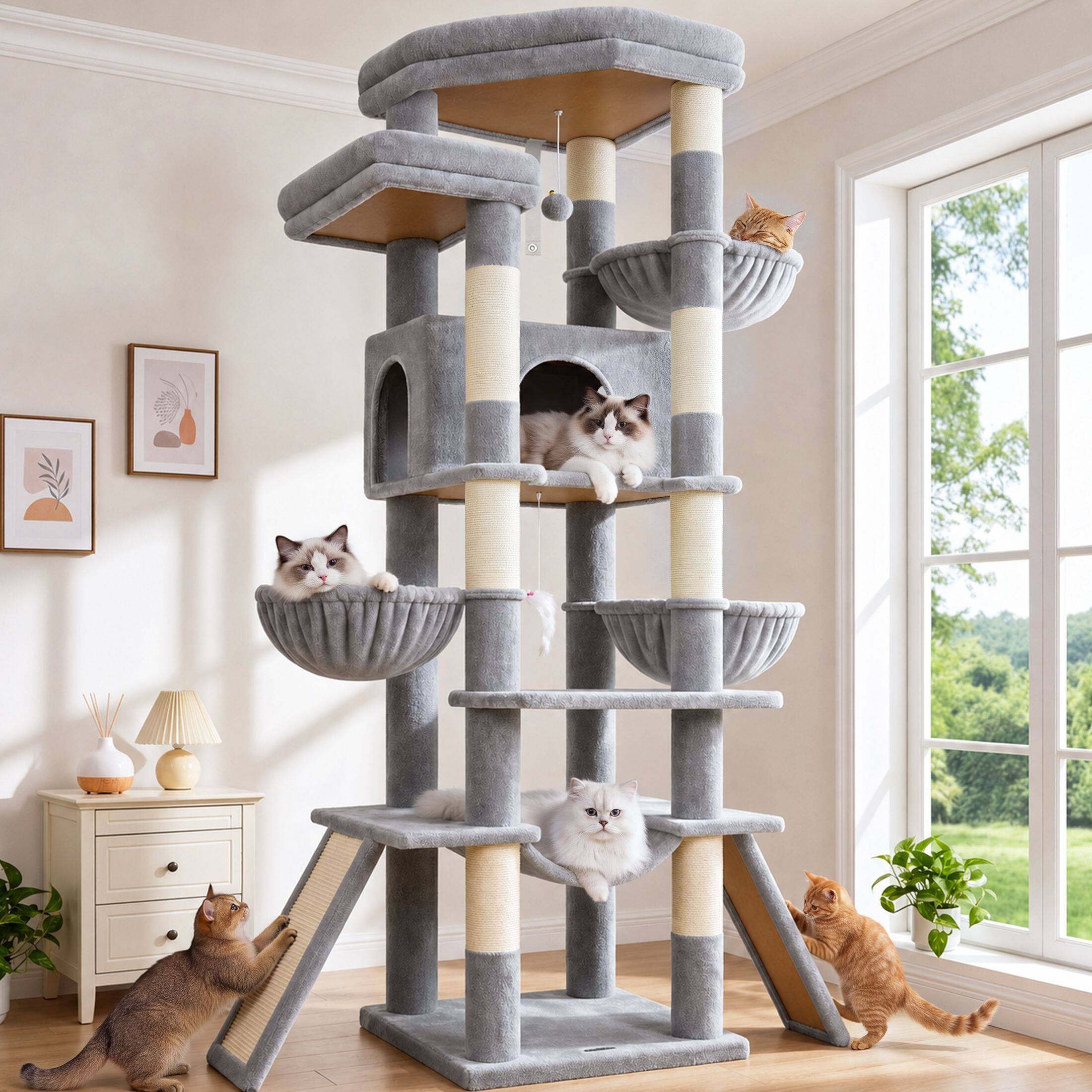 globlazer-f-series-f75-arbre-chat-gris-clair-75-pouces image 1