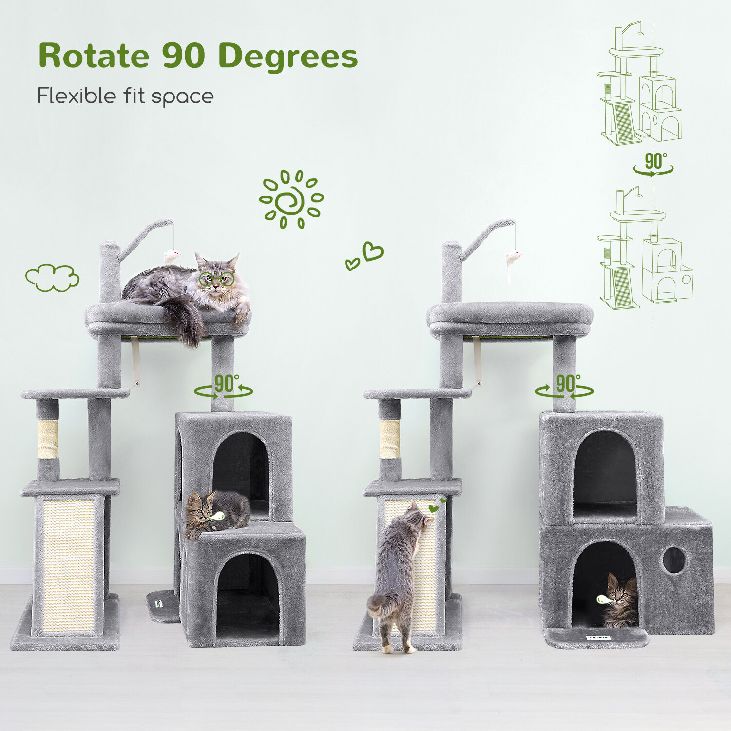 globlazer-f50-arbre-chat-gris-clair-127-cm-compact image 4