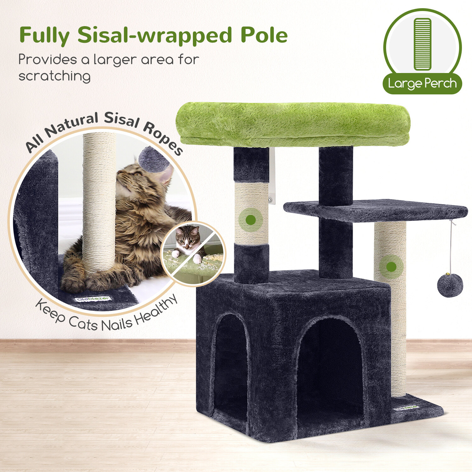 globlazer-f-series-f26-arbre-chat-gris-fonc-66-cm image 5